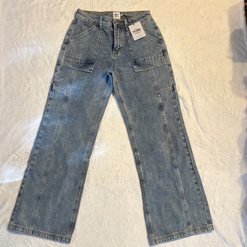 Princess Polly Blue Wide Leg Jeans